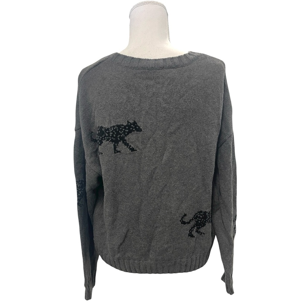 Rails Perci Jungle Cat Cotton Cashmere Gray Crewneck Knit Sweater Sz MEDIUM - Picture 13 of 15